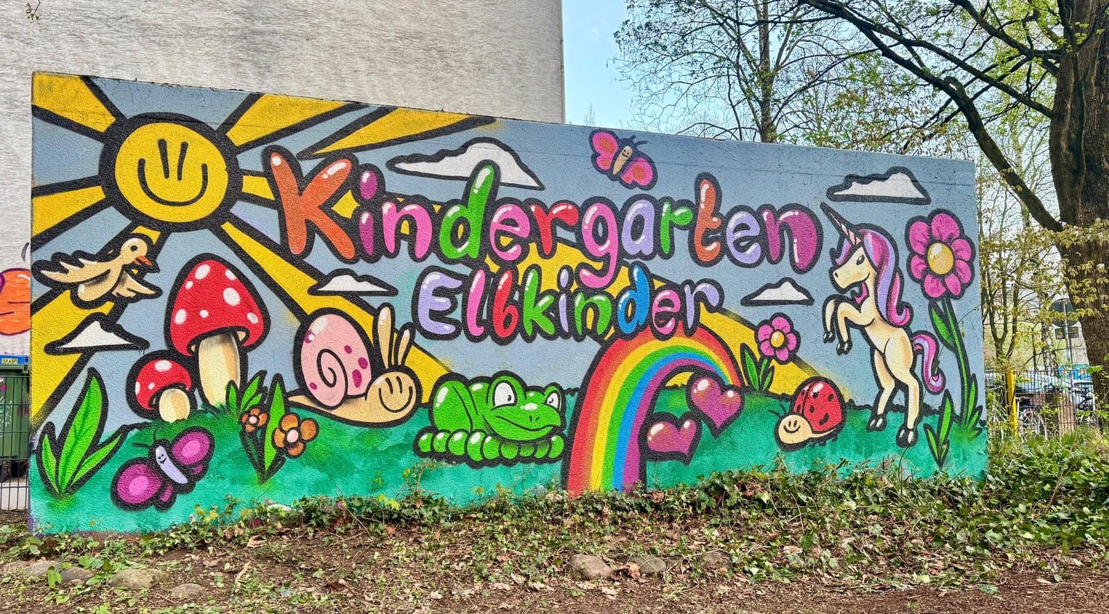 Graffiti-Wandbild Kindergarten Elbkinder Hamburg